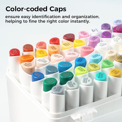 Ohuhu Alcohol Markers: 60 Colors Slim Broad and Fine Double Tipped Kaala Marker