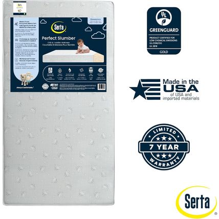 Serta Perfect Slumber Dual Sided Crib and Toddler Mattress - Waterproof - Hypoal