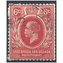 British East Africa 1912 SG46 6c Scarlet Fine Used.