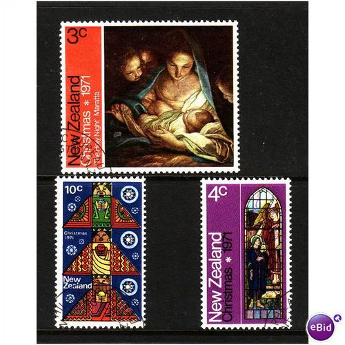 NEW ZEALAND 1971 CHRISTMAS SET 3 VALS FINE USED