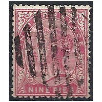 India 1883 SG56 9 Pies Rose Good/Fine Used .. .