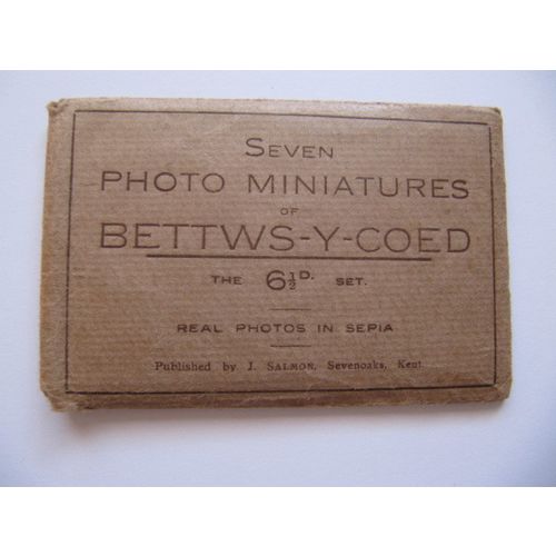 Old miniature souvenir album packet of 7 RP snapshots of Betws-Y-Coed Wales