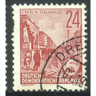 Germany 1953 - SG E165 - 24pf red - Stalin Avenue, Berlin - used