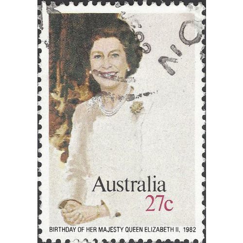 AUSTRALIA, Queen Elizabeth II Birthday, off-white 1982, 27c, #4