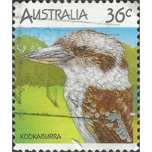 AUSTRALIA, BIRDS, Kookaburra, Dacelo novaeguineae, green 1986, 36c, #5