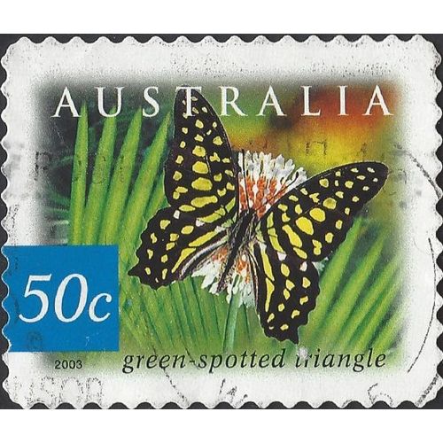 AUSTRALIA, BUTTERFLY, Green-spotted Triangle, blue 2003, 50c, #11