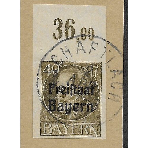 GER (BAVARIA) 1919 40pf KING LUDWIG III' (FREISTAAT)(IMPERFED) USED(EBID65-500)