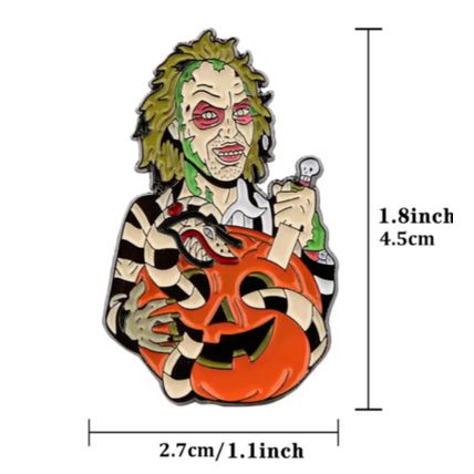 Beetlejuice Carving Pumpkin Pin Great Collectible Brand New