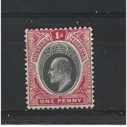 SouthernNigeria.SG11 1d Grey-Black and Carmine.Mounted Mint.Nov24