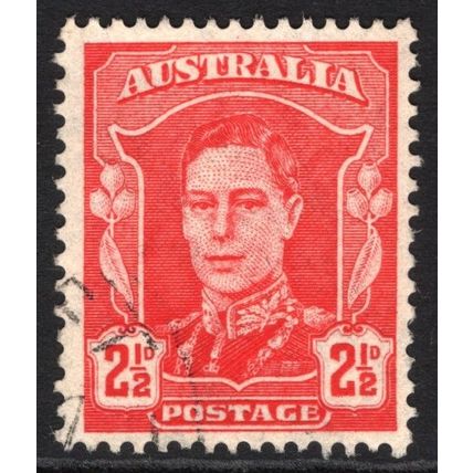 AUSTRALIA 1942/50: KING GEORGE VI DEFINITIVES - 2½d RED USED (G1)