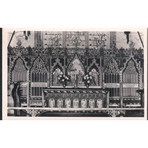 Vintage Guernsey Postcard - The Altar Reredos, Town Church, St. Peter Port