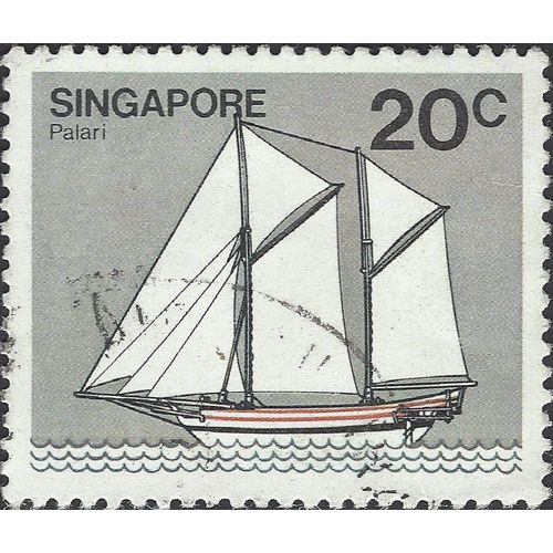 SINGAPORE, SHIP, Palari, grey 1980, 20c, #2