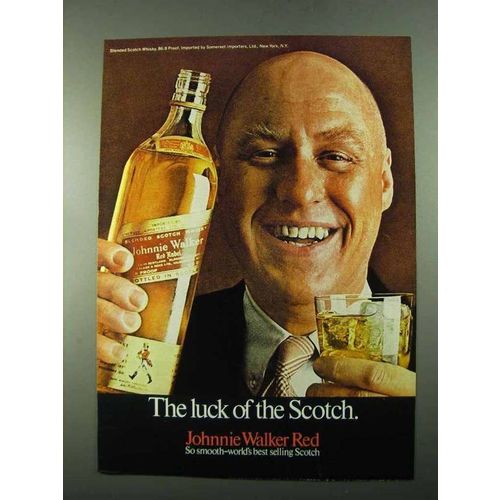 1969 Johnnie Walker Red Label Scotch Ad - Luck
