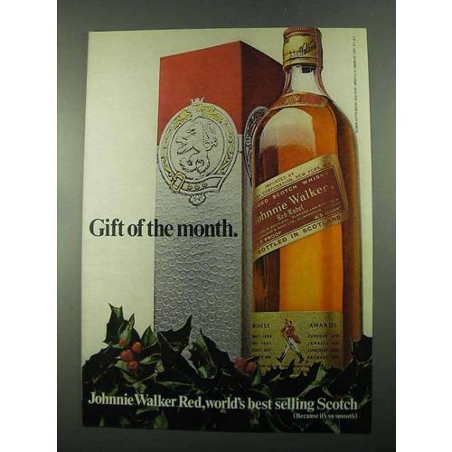1969 Johnnie Walker Red Label Scotch Ad - Gift of Month