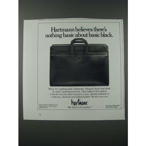 1986 Hartmann Executive Business Case Ad - Nothing Basic about Basic Black