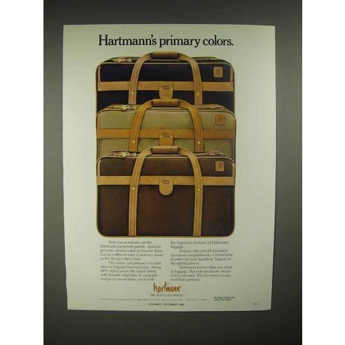 1986 Hartmann Luggage Ad - Primary Colors