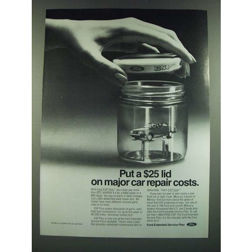 1986 Ford ESP Plus Service Plan Ad - Put a Lid On Repair Costs