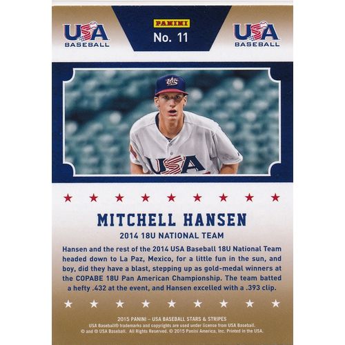 2015 Panini USA Stars and Stripes Champions 11 Mitchell Hansen