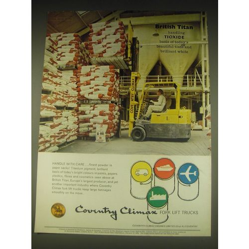 1962 Coventry Climax Fork Lift Trucks Ad - British Titan ..handling Tioxide