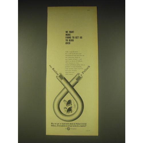 1962 Accles & Pollock Ad - We want more firms to get us to bend over