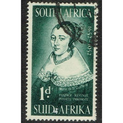 South Africa 1952 Tercentenary of Landing Van Riebeeck 1d Deep Blue Grn SG137 FU