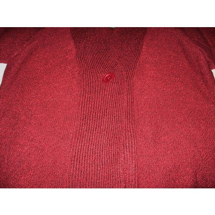 Womens Lemon Grass Red Cardigan PXL 44 Inch Chest Sweater Nubby Texture