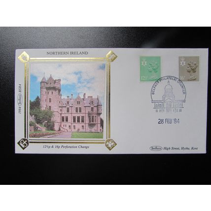 BENHAM RD - REGIONAL DEFINITIVES SMALL SILK COVER NORTHERN IRELAND 1984