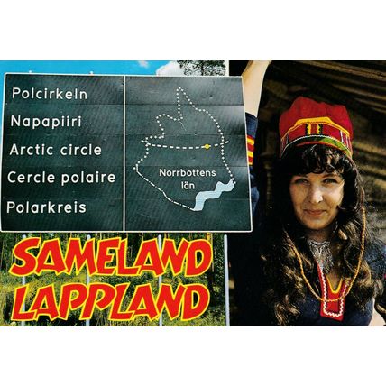 Sameland Lapland Arctic Circle Sweden Postcard posted 1990 VGC