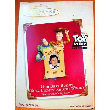 Hallmark Ornament Disney Toy Story Woody Buzz Photo MIB FREE SHIPPING
