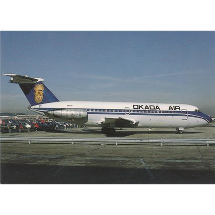 Okada Air BAC 111 420EL Civil Aviation Postcard (A18728)