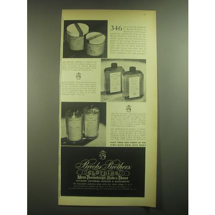 1945 Brooks Brothers Advertisement - 346 Smoking Tobacco, Shampoo, Pine Cologne