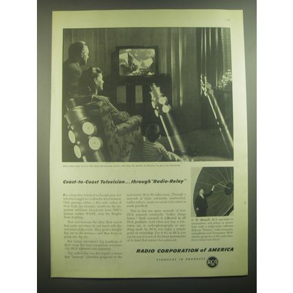 1945 RCA Television Ad - Coast-to-Coast Television Through Radio-Relay