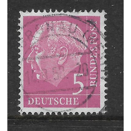 GERMANY REPUBLIC 1954 5pf MAUVE PRESIDENT HEUSS SG 1115 FINE USED#