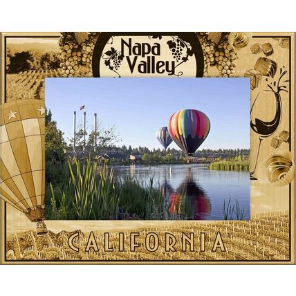 Napa Valley California Laser Engraved Wood Picture Frame Landscape (5 x 7)