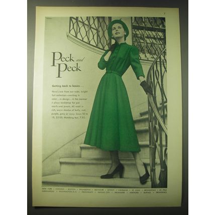 1948 Peck and Peck Dress Ad - photo by Tom Palumbo - Getting back to Basics