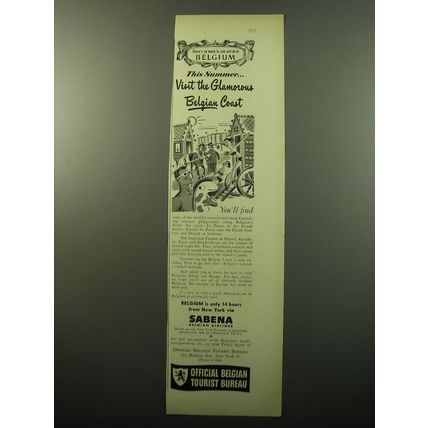 1950 Official Belgian Tourist Bureau Ad - This summer visit the coast