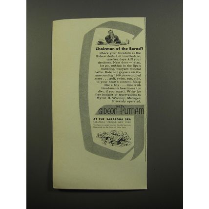 1951 The Gideon Putnam Hotel Ad - Chairman of the Bored?