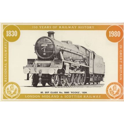 LM&SR SKP Class 5660 Rooke 1934 Train Anniversary postcard