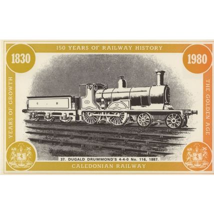 Dugald Drummond's 4-4-0 No 116 Caledonian Train Railway Postcard