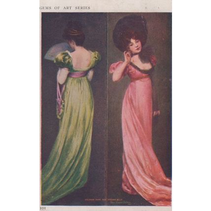 Colonial Dame & Virginia Belle Glamour Gems Of Art Series Postcard
