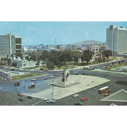 Crossroads Traffic at Don Miguel Hidalgo Juarez Monument Brazil Aerial Postcard
