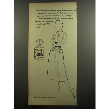 1952 Henri Bendel Young-Timers Dress Ad - Young-Timers fondly believe