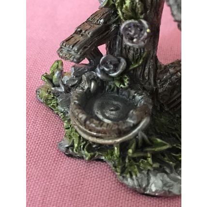 Stunning Painted Pewter Pair Of Barn Owls With Crystal Chip Flower Heads
