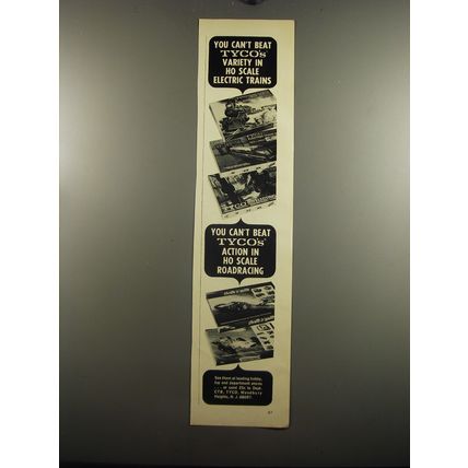 1967 Tyco HO Train Sets and HO Scale Roadracing Ad - You can't beat