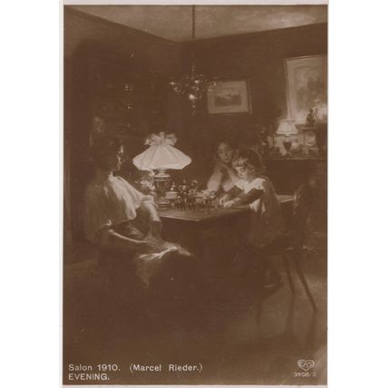 Salon 1910 Marcel Rieder French Evening Real Photo Old Postcard