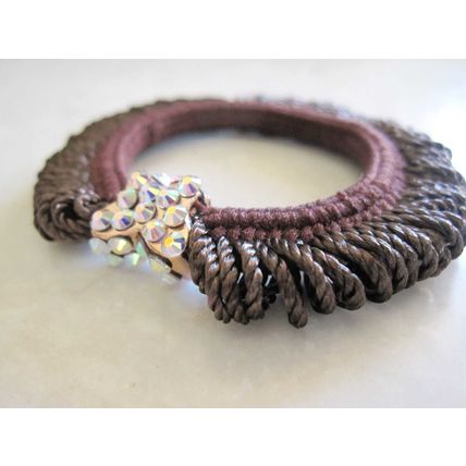 Butterfly shaped hair tie pony tail holder scrunchie with swarovski crystals