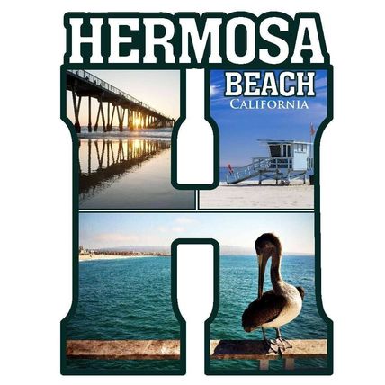 Hermosa Beach California Capital H Collage Fridge Magnet