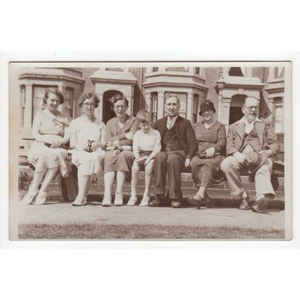 Family Holiday Group Outside Postcard PS147