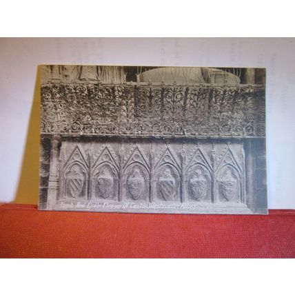 TOMB & GRILLE, ELEANOR OF CASTILE, WESTMINSTER ABBEY, LONDON unused postcard #