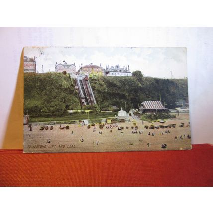 LIFT AND LEAS, FOLKESTONE, KENT.. used antique postcard Ross series 1907 pm =